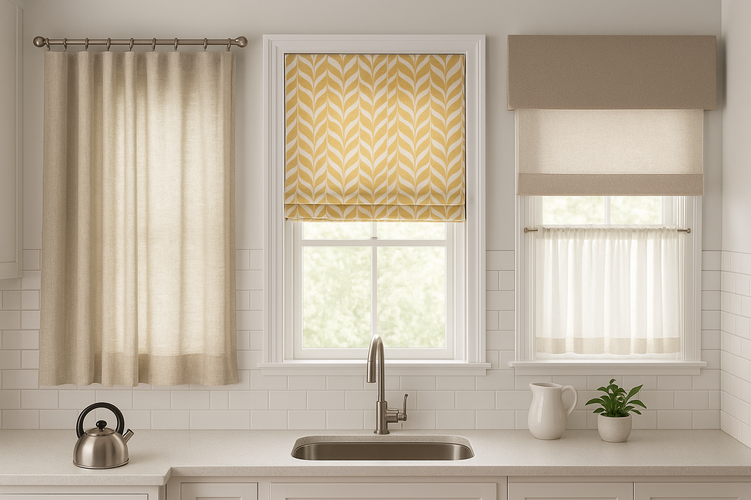 أنواع الستائر المناسبة للمطابخ والنوافذ الصغيرة